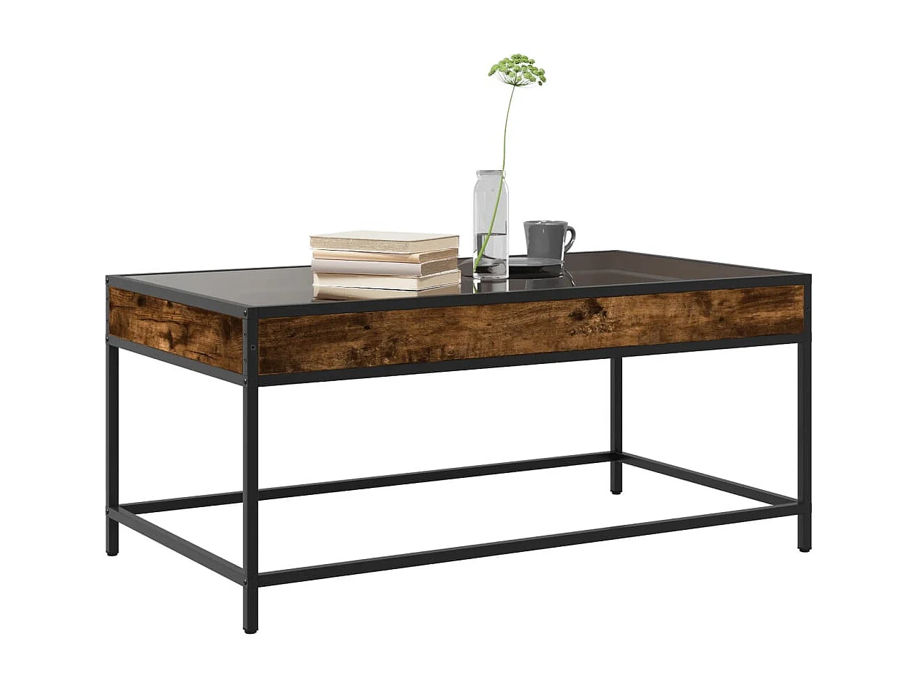 Couchtisch mit Infinity-LED Räuchereiche 90x50x41 cm