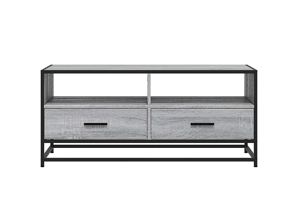Tavolino Grigio Sonoma 100x50x45 cm Legno Multistrato e Metallo