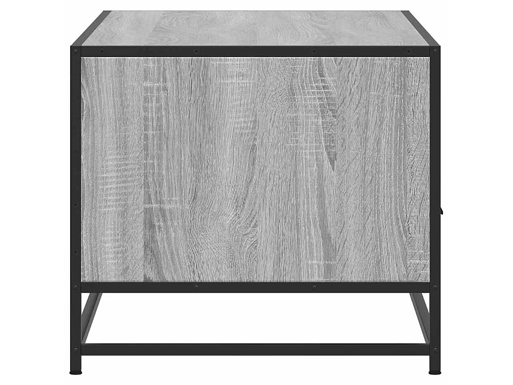Tavolino Grigio Sonoma 100x50x45 cm Legno Multistrato e Metallo