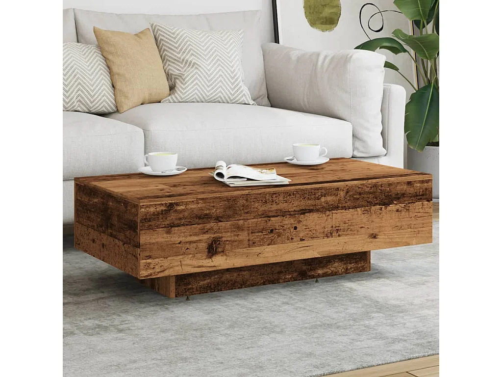 Table basse vieux bois 100x49,5x31 cm bois d'ingénierie
