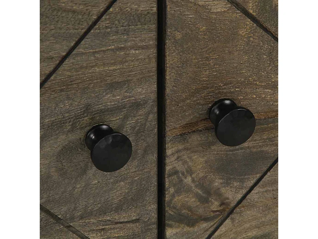 Table basse noir 80x50x40 cm bois massif de manguier