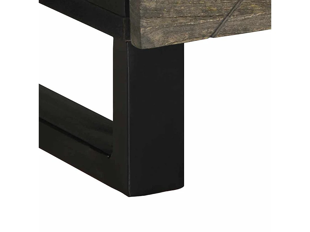Table basse noir 80x50x40 cm bois massif de manguier