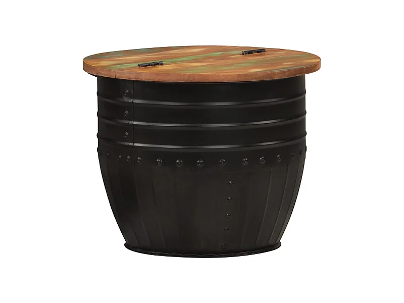 Couchtisch Schwarz 50x39,5 cm Altholz Massiv