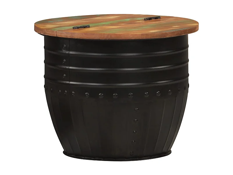 Couchtisch Schwarz 50x39,5 cm Altholz Massiv