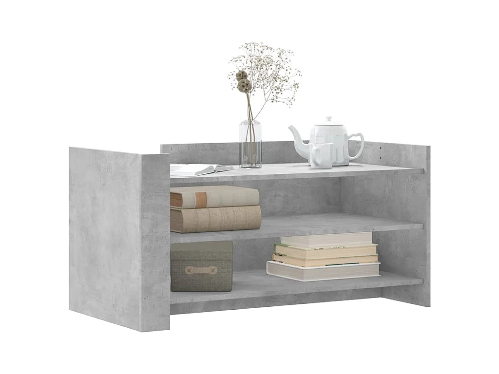 Table basse gris béton 100x50x50 cm bois d'ingénierie