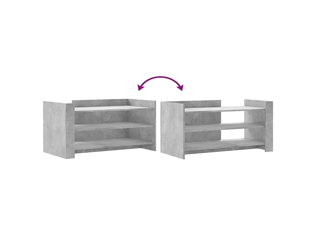 Table basse gris béton 100x50x50 cm bois d'ingénierie