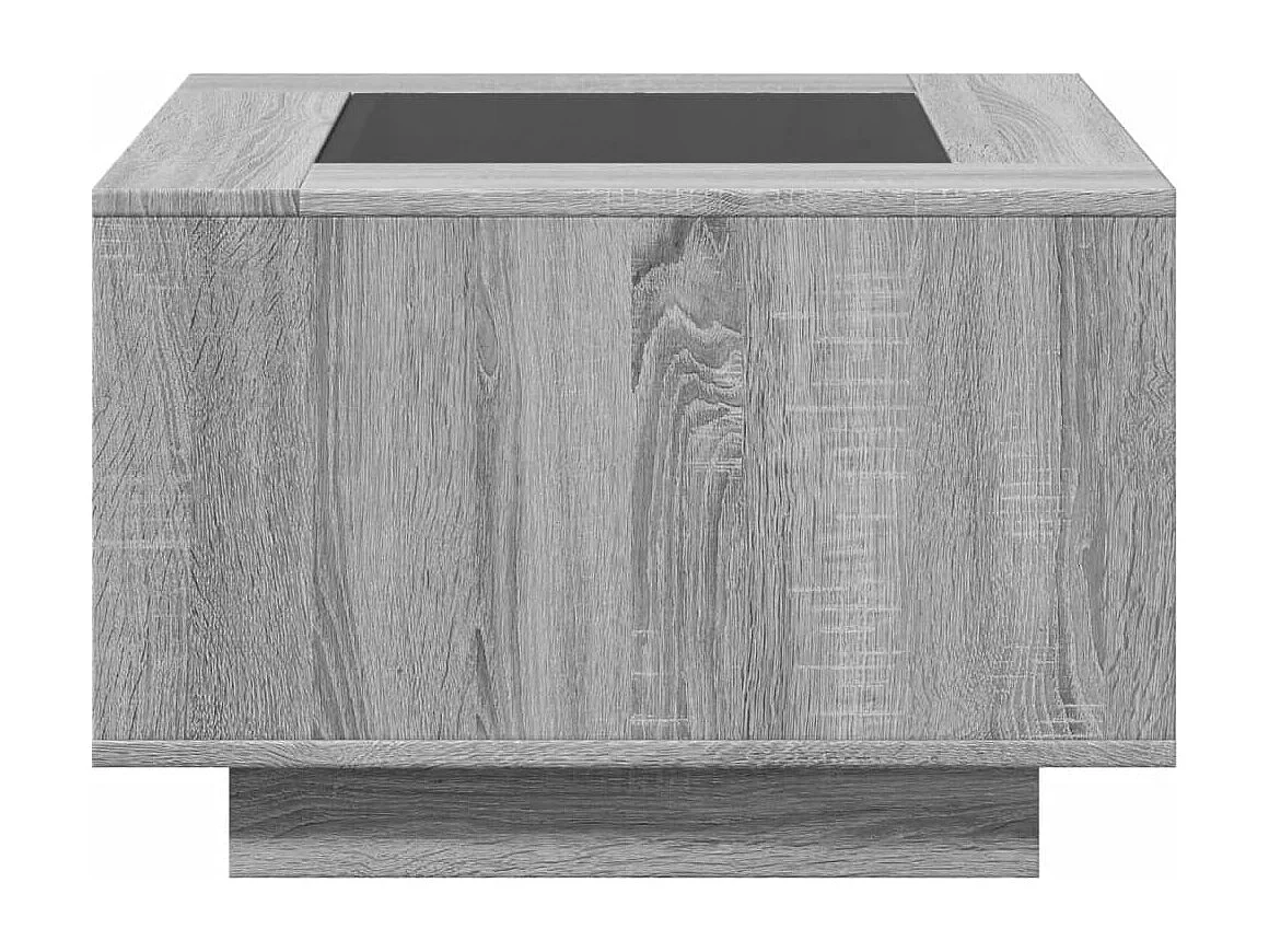 Table basse avec LED sonoma gris 60x60x40 cm bois d'ingénierie