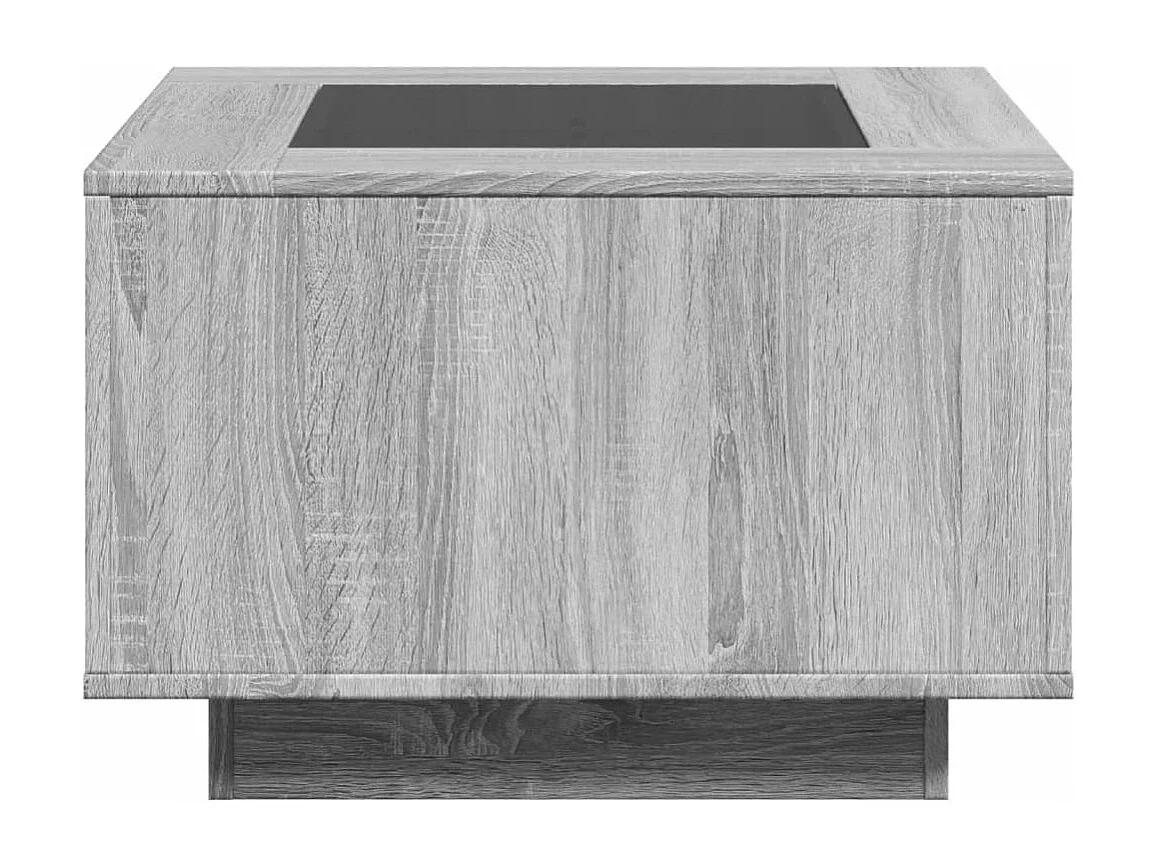 LED-Couchtisch Grau Sonoma 60x60x40 cm Holzwerkstoff