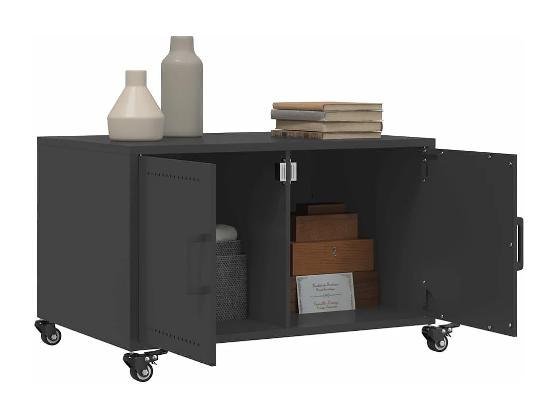 Table basse noir 68x50x43,5 cm acier