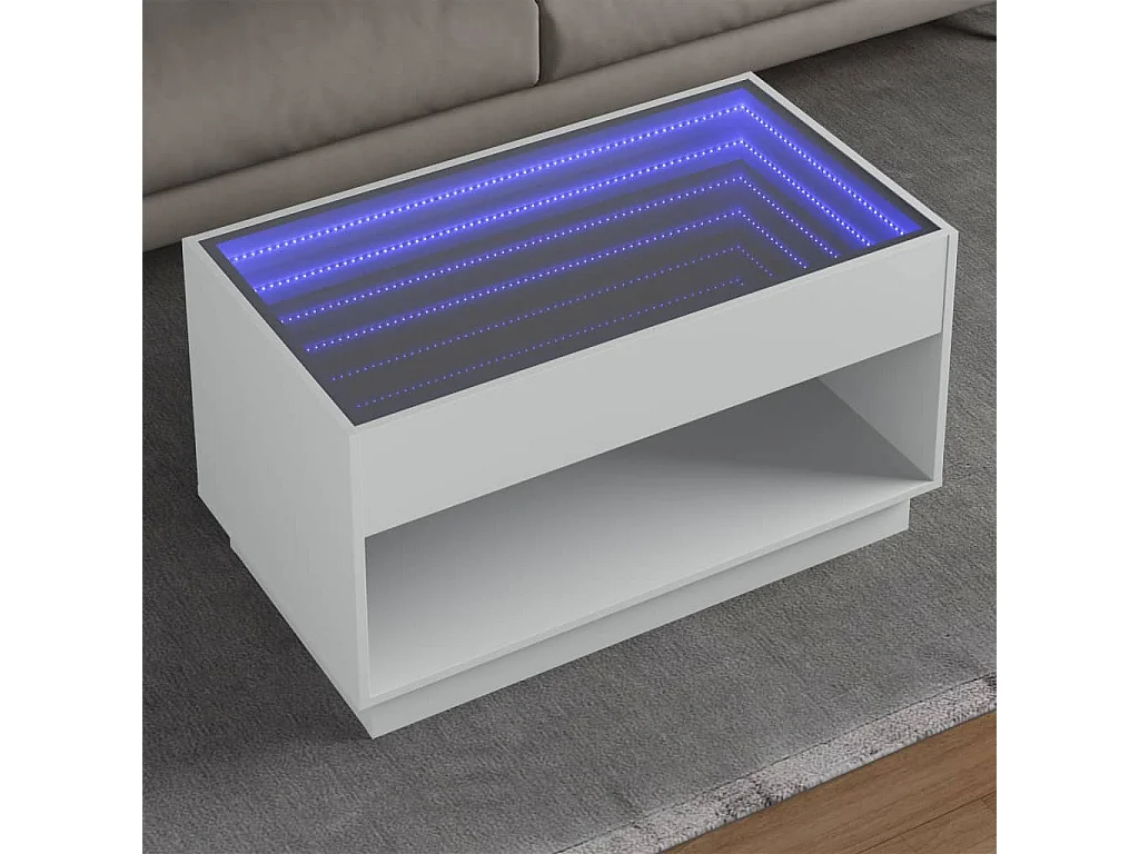 Couchtisch mit Infinity-LED Weiß 90x50x50 cm