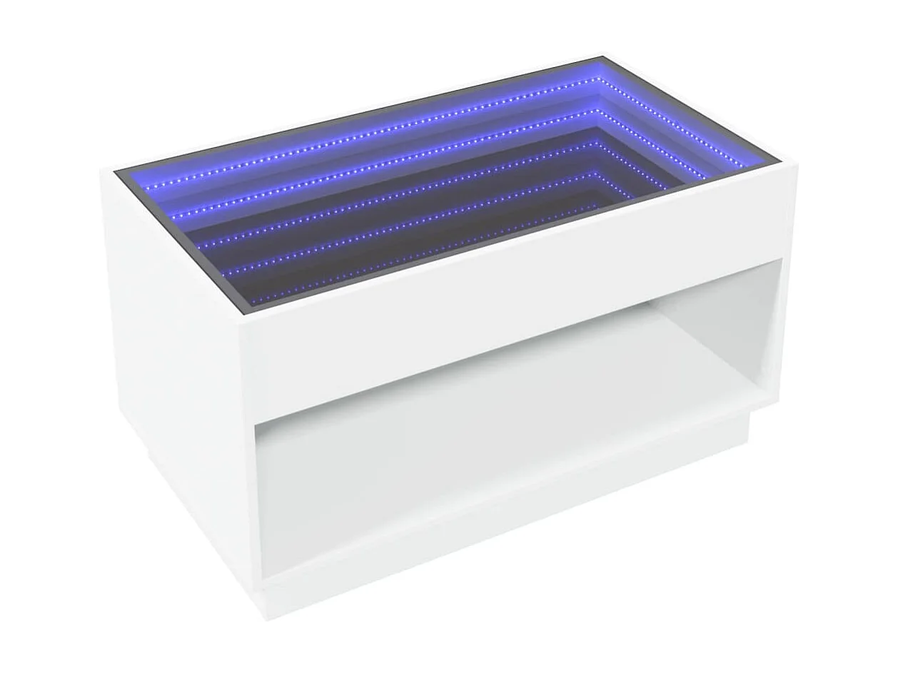 Couchtisch mit Infinity-LED Weiß 90x50x50 cm