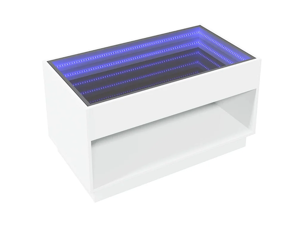 Couchtisch mit Infinity-LED Weiß 90x50x50 cm