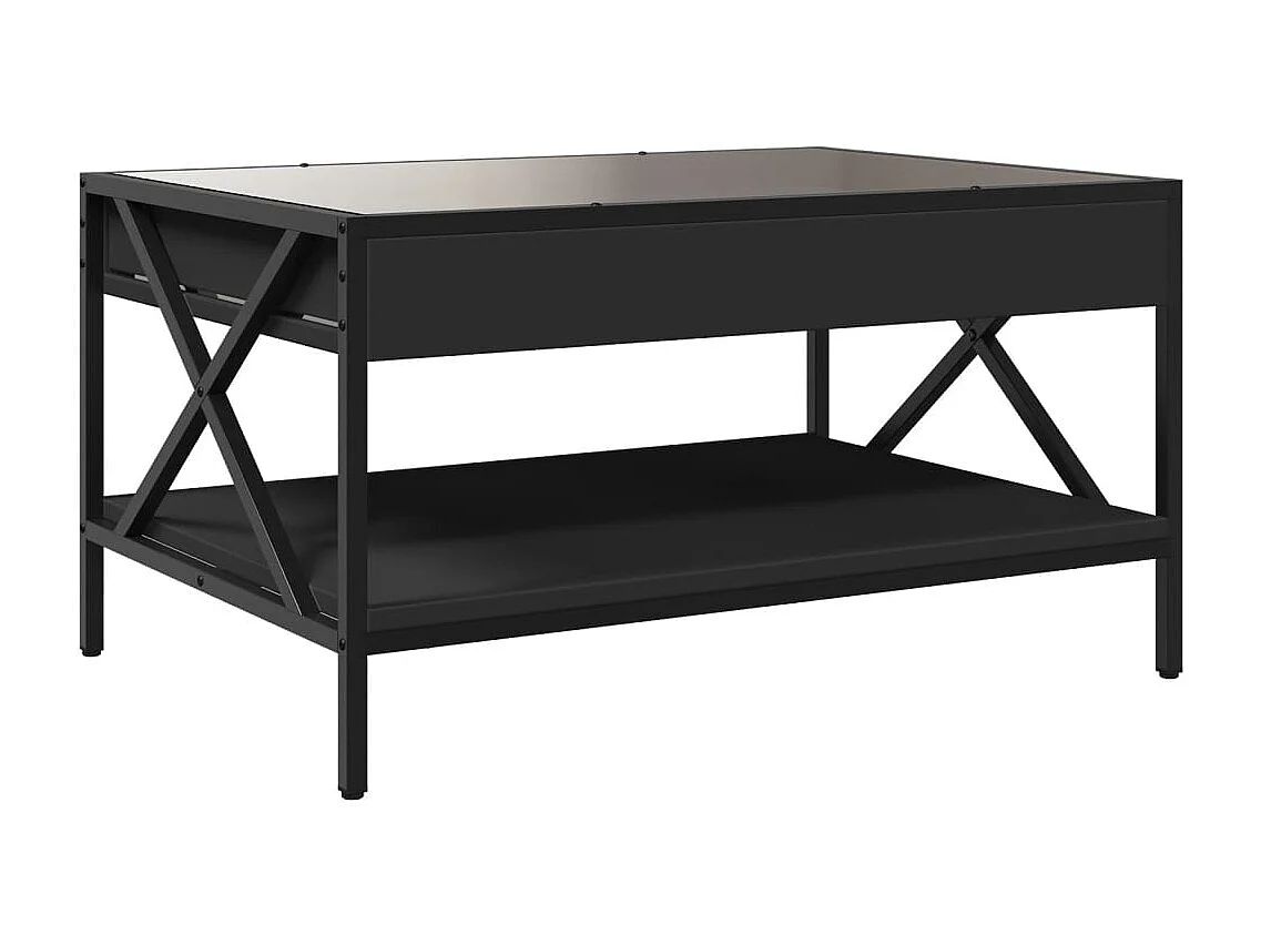 Table basse avec LED infini noir 70x50x38 cm