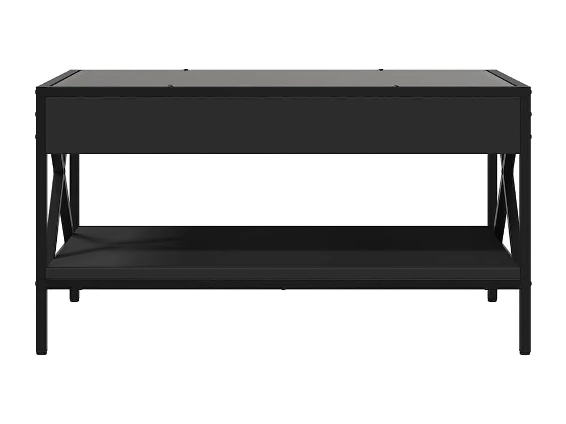 Couchtisch mit Infinity-LED Schwarz 70x50x38 cm