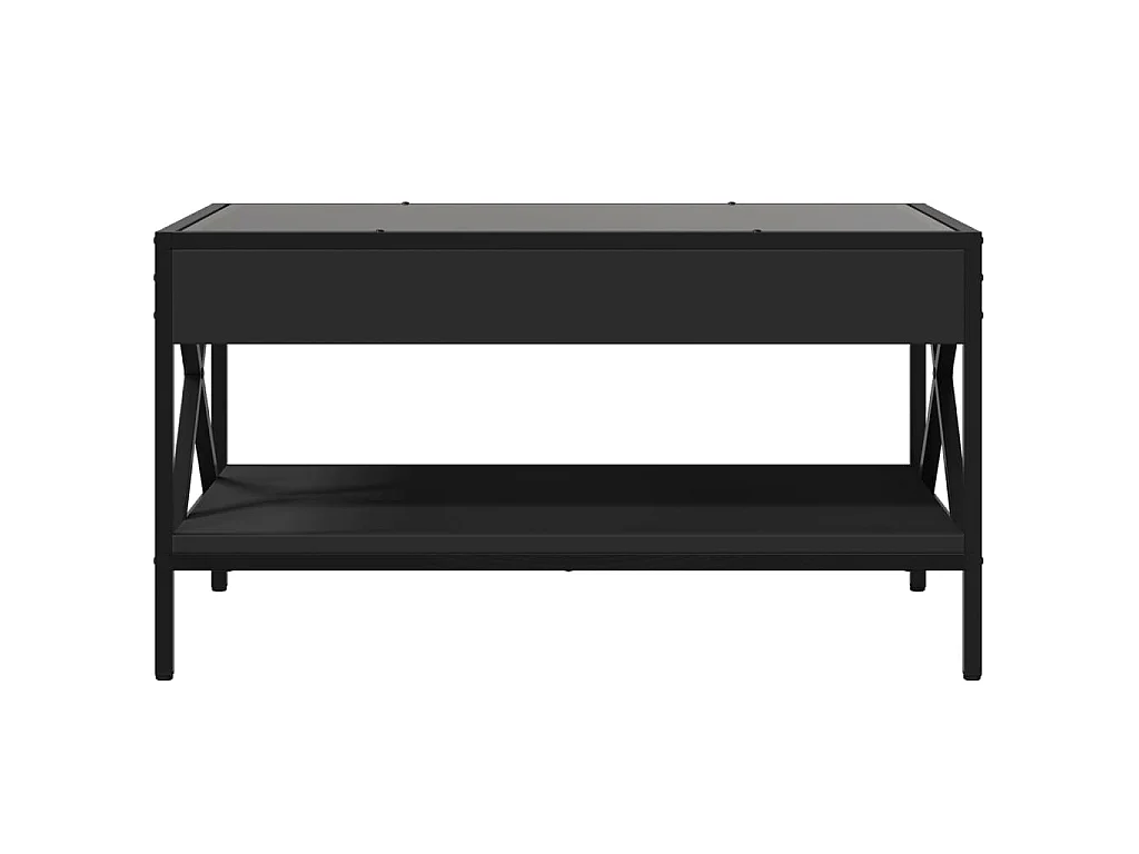 Tavolino da Salotto con LED Infinity Nero 70x50x38 cm
