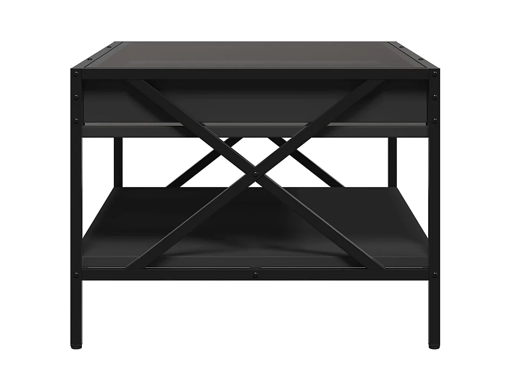 Tavolino da Salotto con LED Infinity Nero 70x50x38 cm