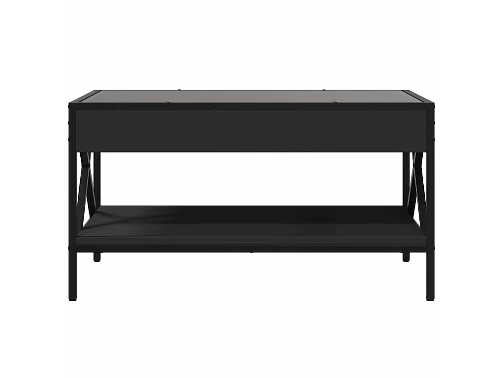 Table basse avec LED infini noir 70x50x38 cm
