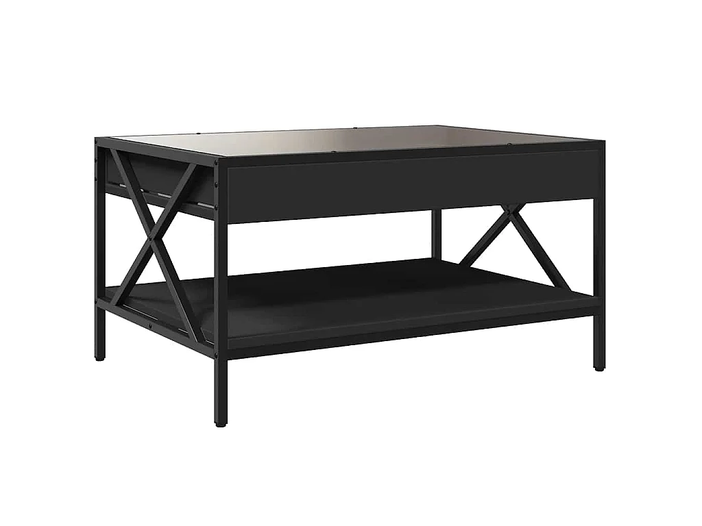 Table basse avec LED infini noir 70x50x38 cm