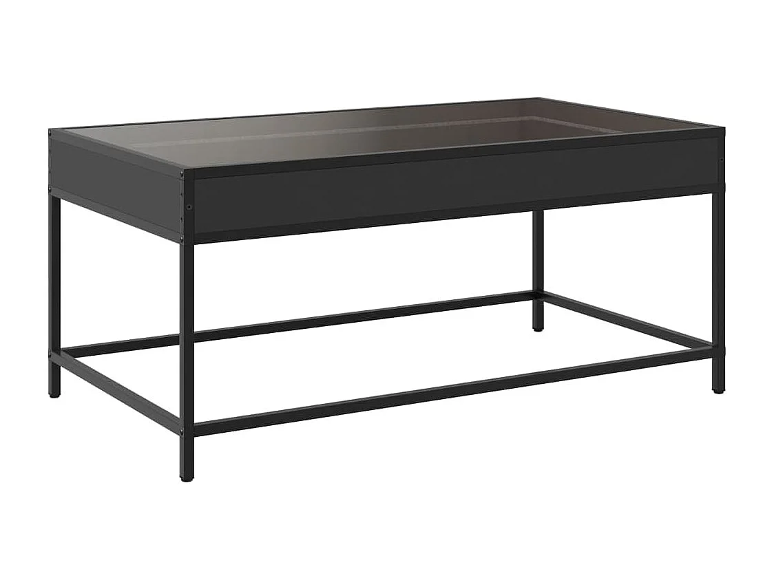 Table basse avec LED infini noir 90x50x41 cm
