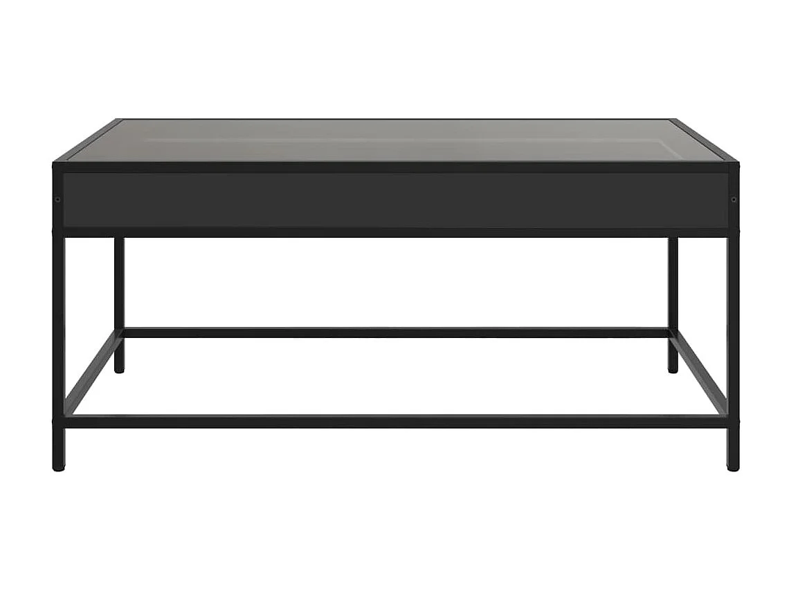 Table basse avec LED infini noir 90x50x41 cm