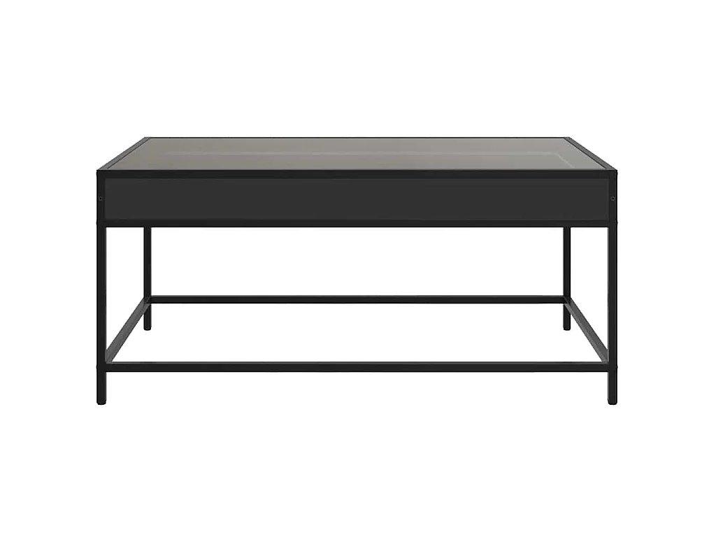 Table basse avec LED infini noir 90x50x41 cm