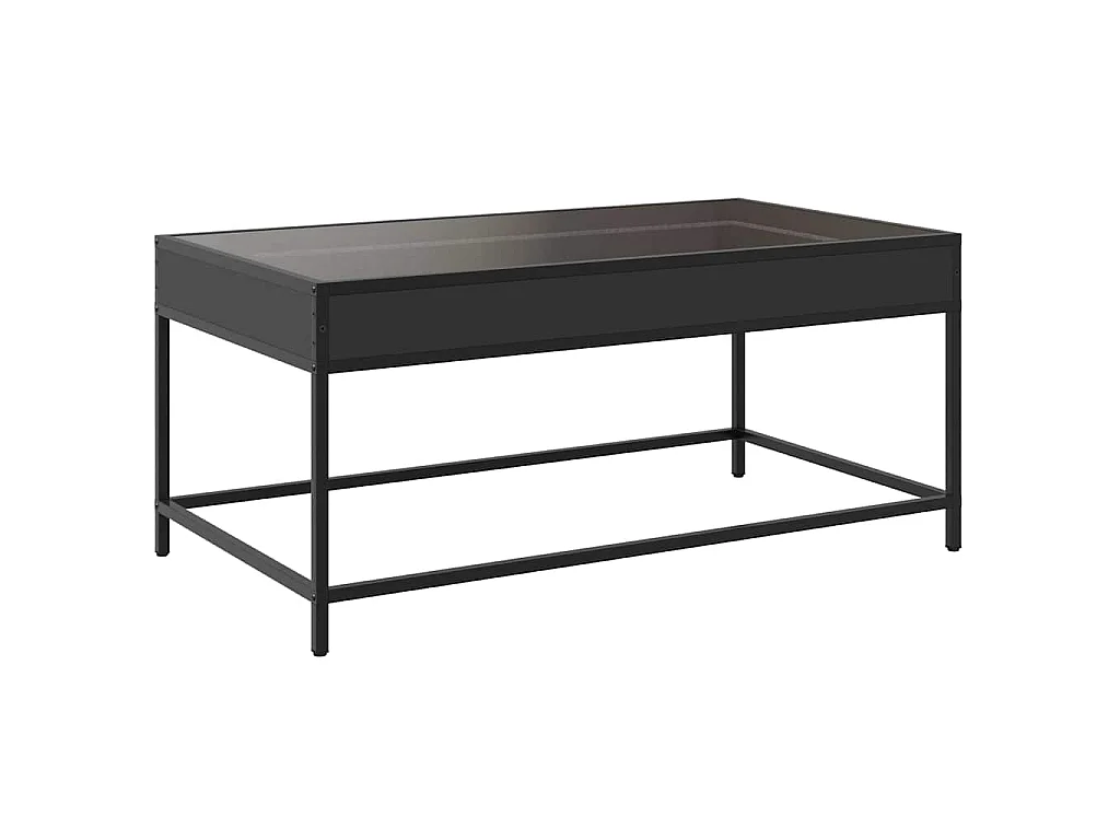 Table basse avec LED infini noir 90x50x41 cm