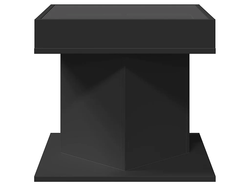 Table basse avec LED noir 50x50x45 cm bois d'ingénierie