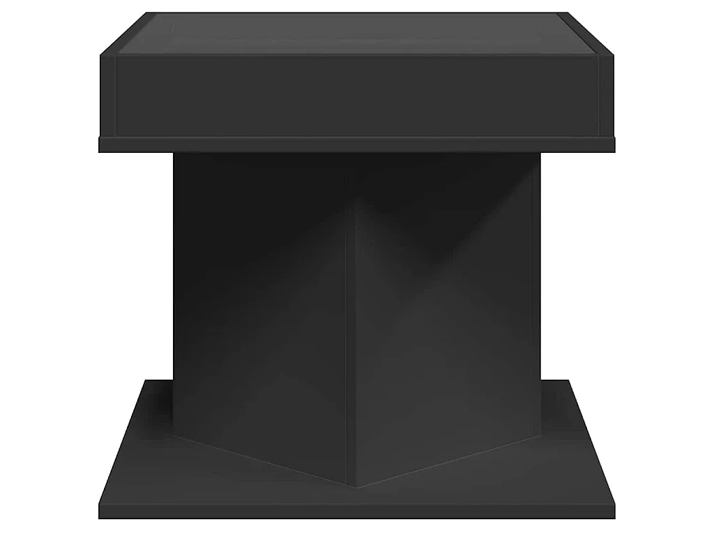 Table basse avec LED noir 50x50x45 cm bois d'ingénierie