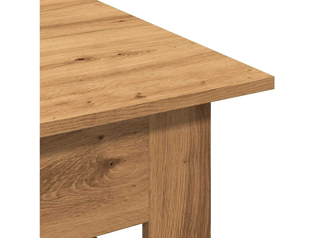Table basse chêne artisanal 102x55x42 cm bois d'ingénierie