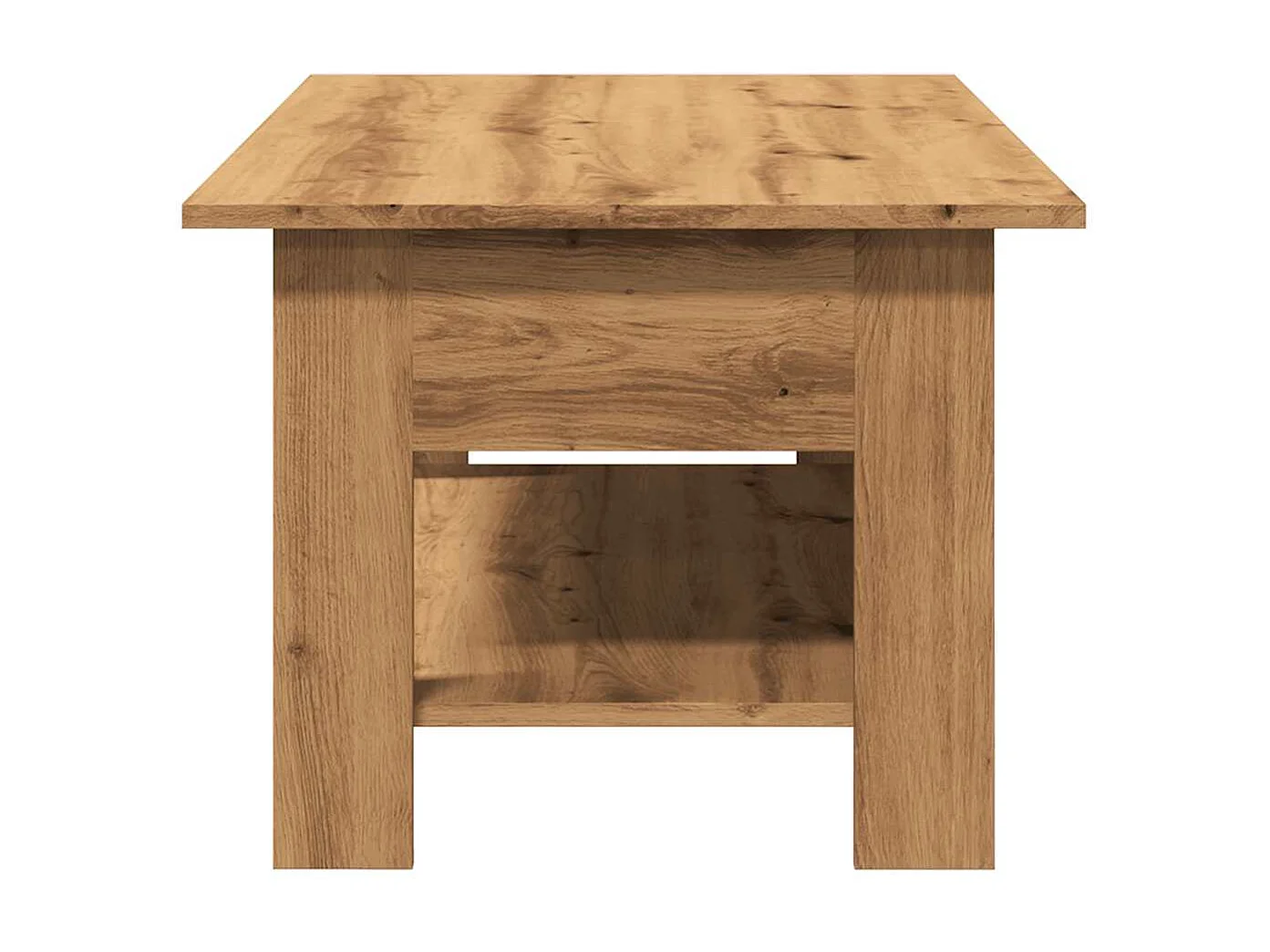 Salontafel 102x55x42 cm bewerkt hout artisanaal eikenkleur