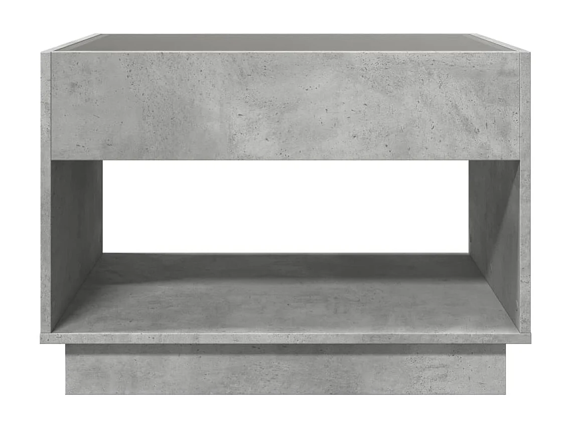 Table basse avec LED infini gris béton 90x50x50 cm