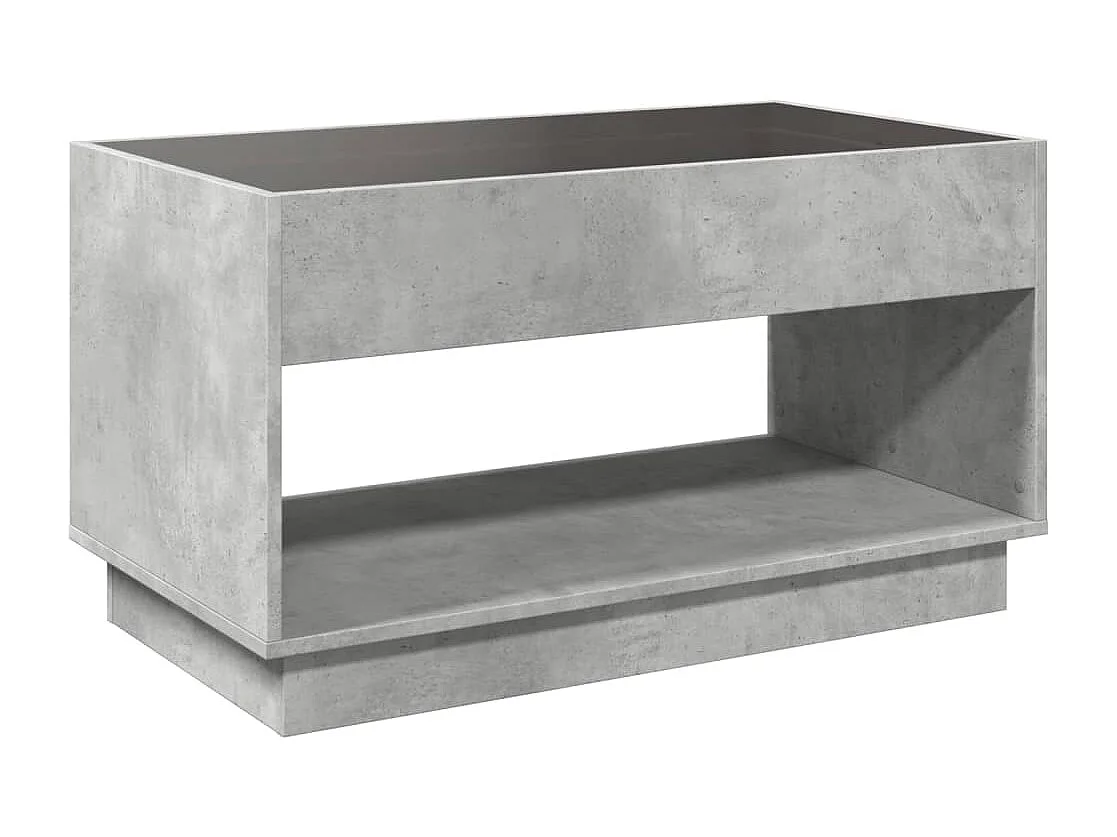 Table basse avec LED infini gris béton 90x50x50 cm