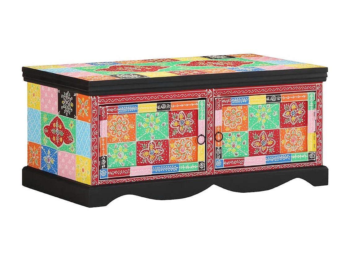 Salontafel 90x50x40 cm massief mangohout meerkleurig