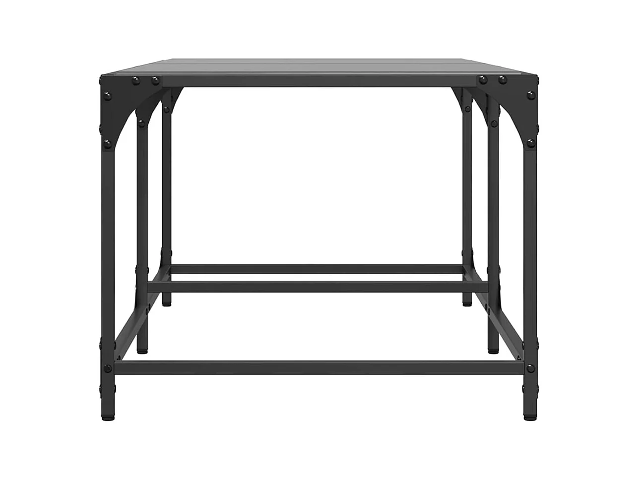 Table basse avec dessus en verre noir 98,5x50x40 cm acier