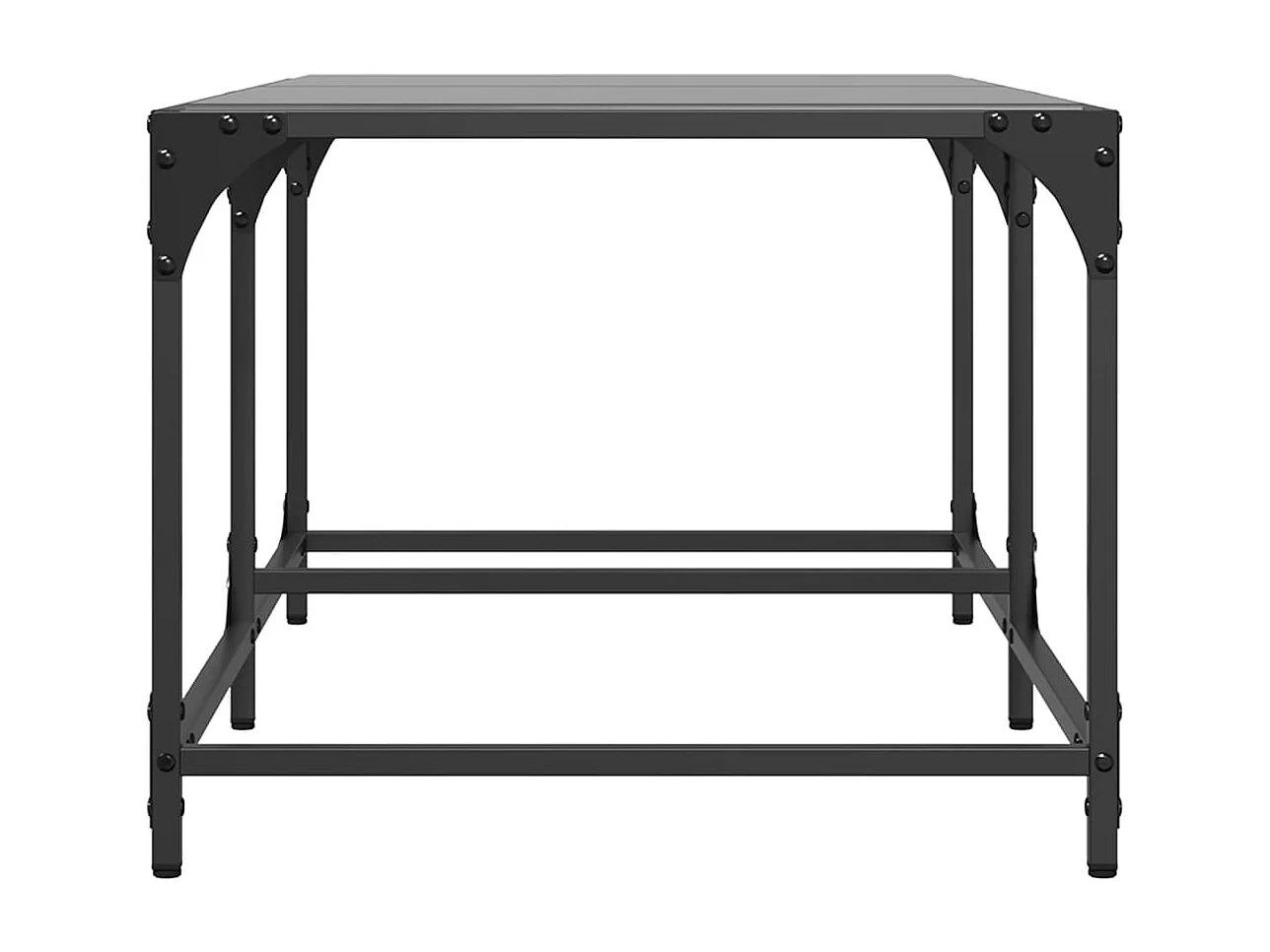 Couchtisch mit Glasplatte Schwarz 98,5x50x40 cm Stahl