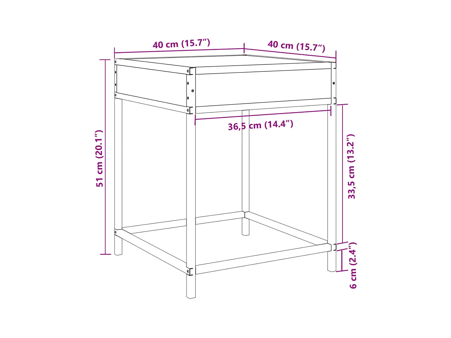 Salontafel met Infinity LED 40x40x51 cm grijs sonoma eikenkleur