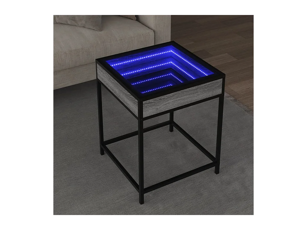 Table basse avec LED Infinity sonoma gris 40x40x51 cm