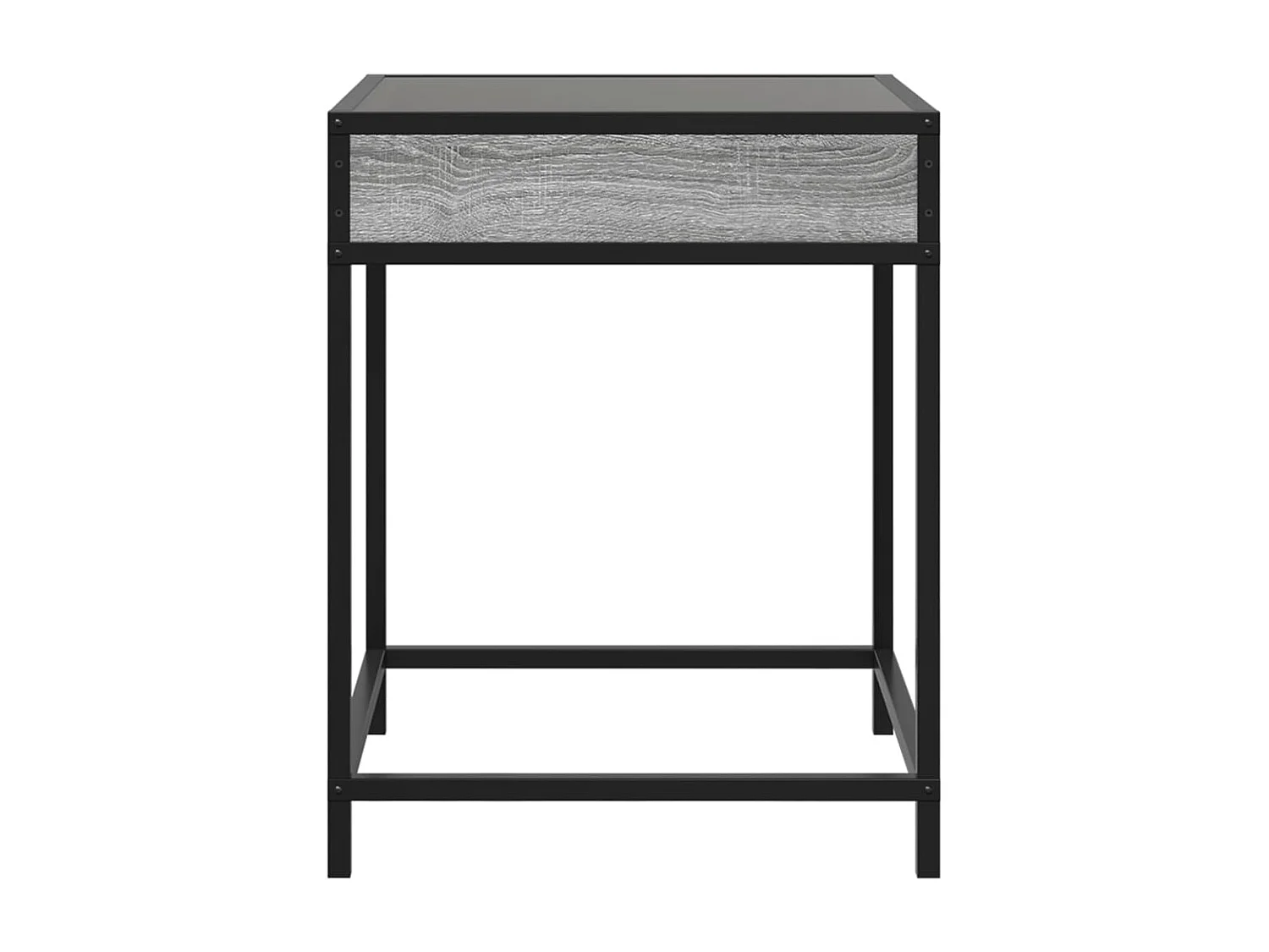 Salontafel met Infinity LED 40x40x51 cm grijs sonoma eikenkleur