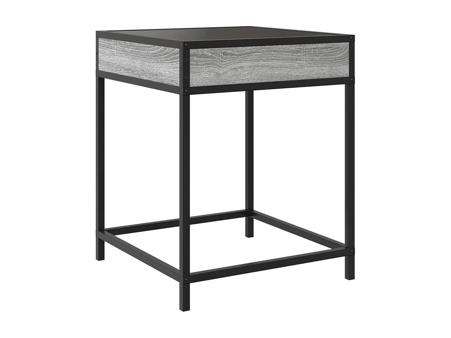 Salontafel met Infinity LED 40x40x51 cm grijs sonoma eikenkleur