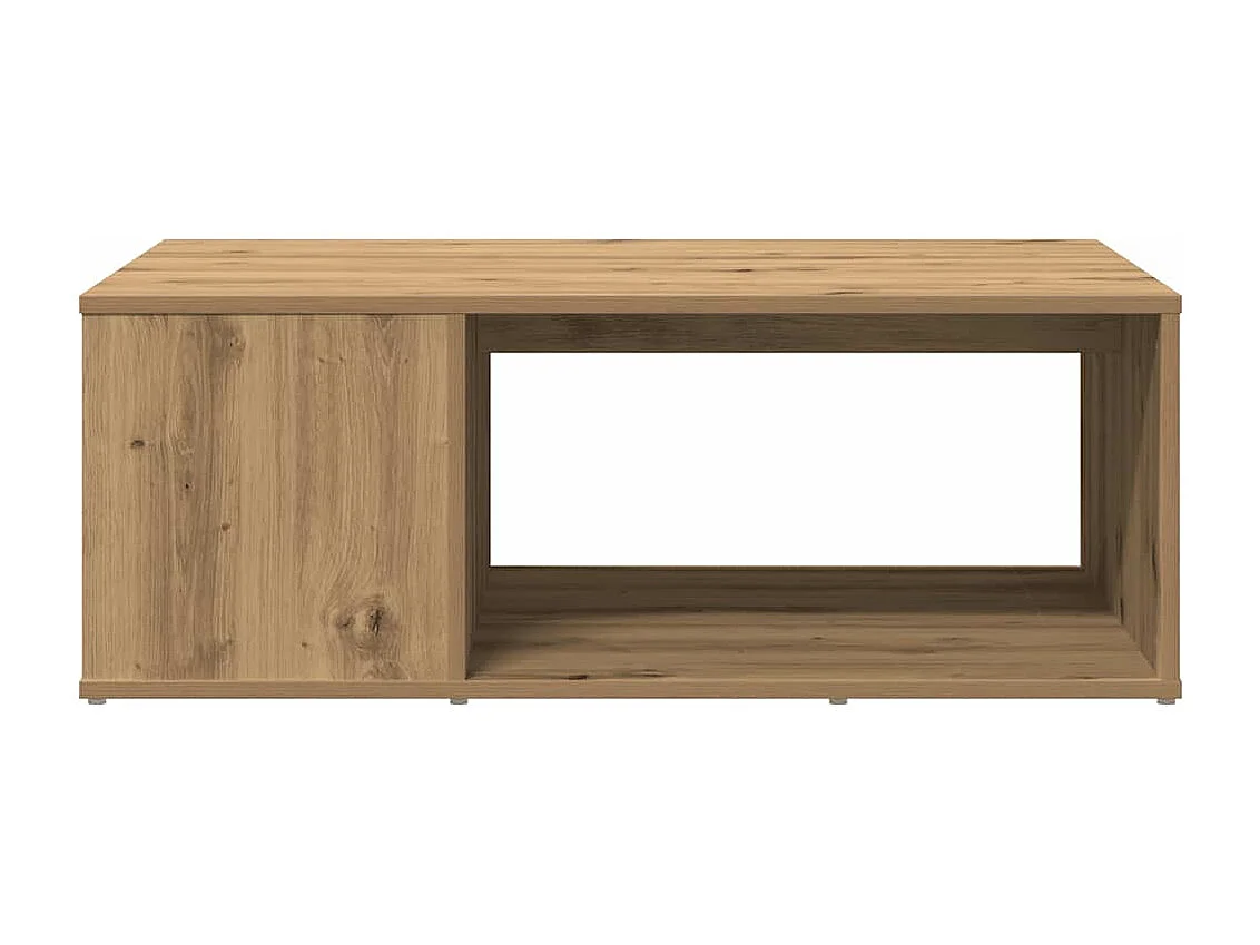 Table basse chêne artisanal 90x67x33 cm bois d'ingénierie