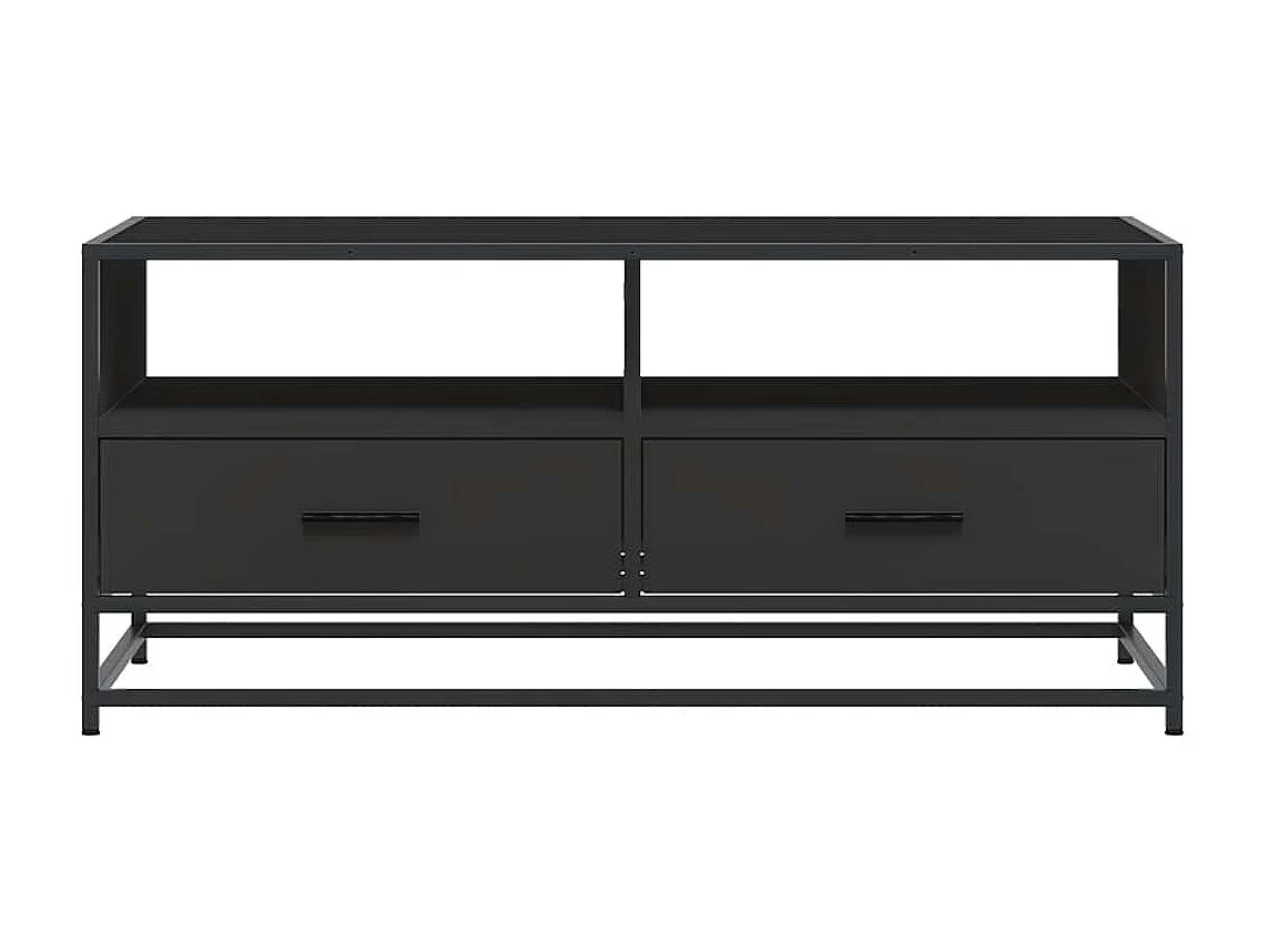 Salontafel 100x50x45 cm bewerkt hout en metaal zwart