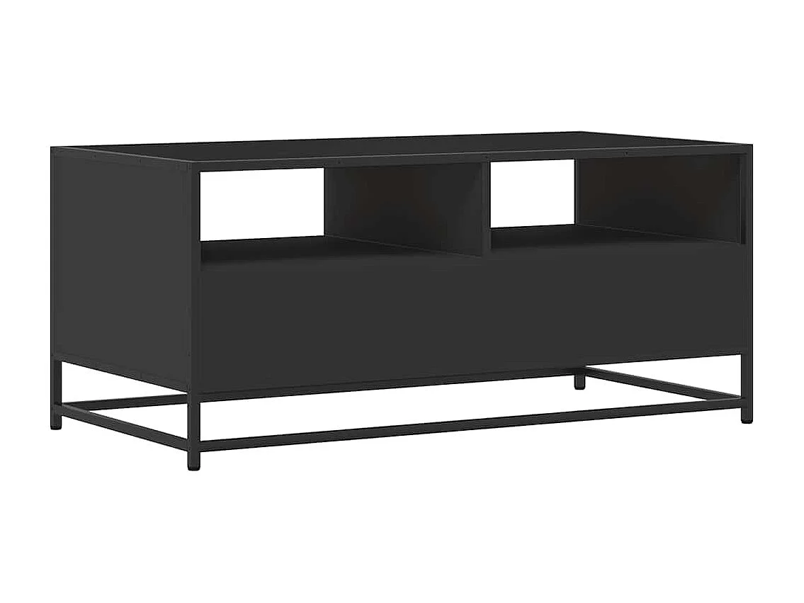 Salontafel 100x50x45 cm bewerkt hout en metaal zwart