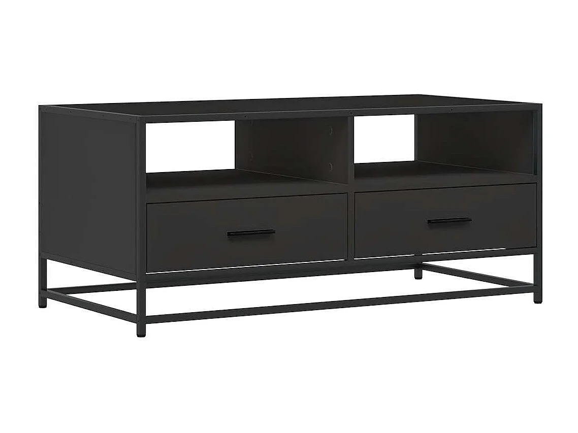 Couchtisch Schwarz 100x50x45 cm Holzwerkstoff und Metall