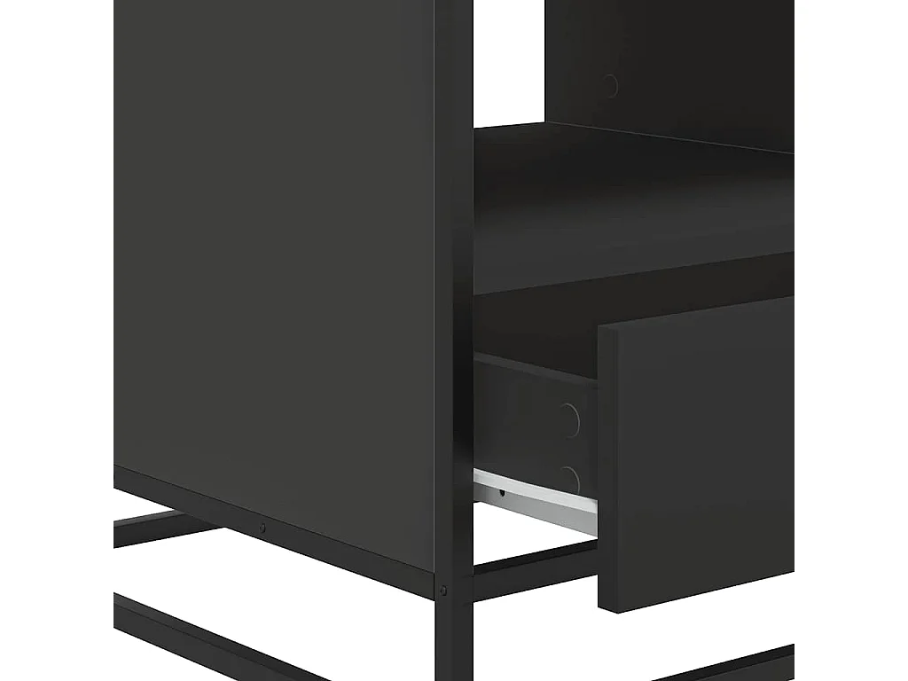 Couchtisch Schwarz 100x50x45 cm Holzwerkstoff und Metall