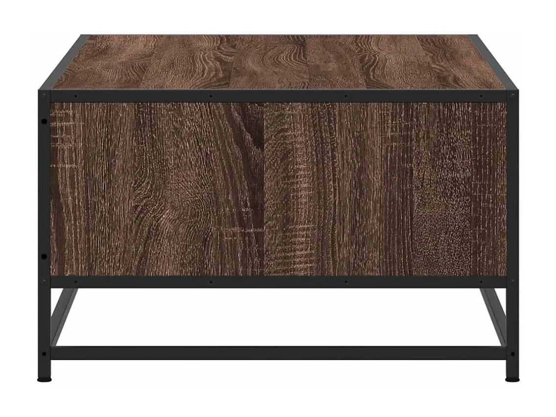 Table basse chêne marron 100x57x35cm bois d'ingénierie et métal