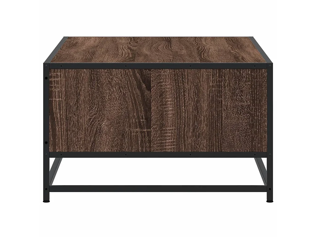 Tavolino Rovere Marrone 100x57x35 cm Legno Multistrato Metallo