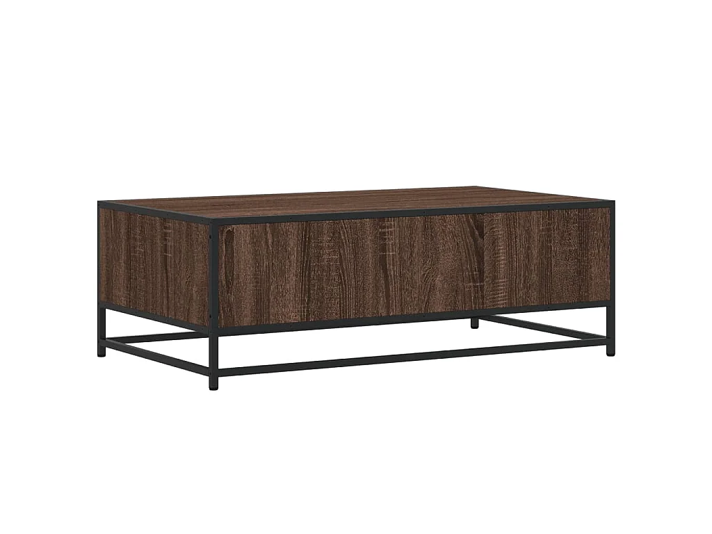 Tavolino Rovere Marrone 100x57x35 cm Legno Multistrato Metallo