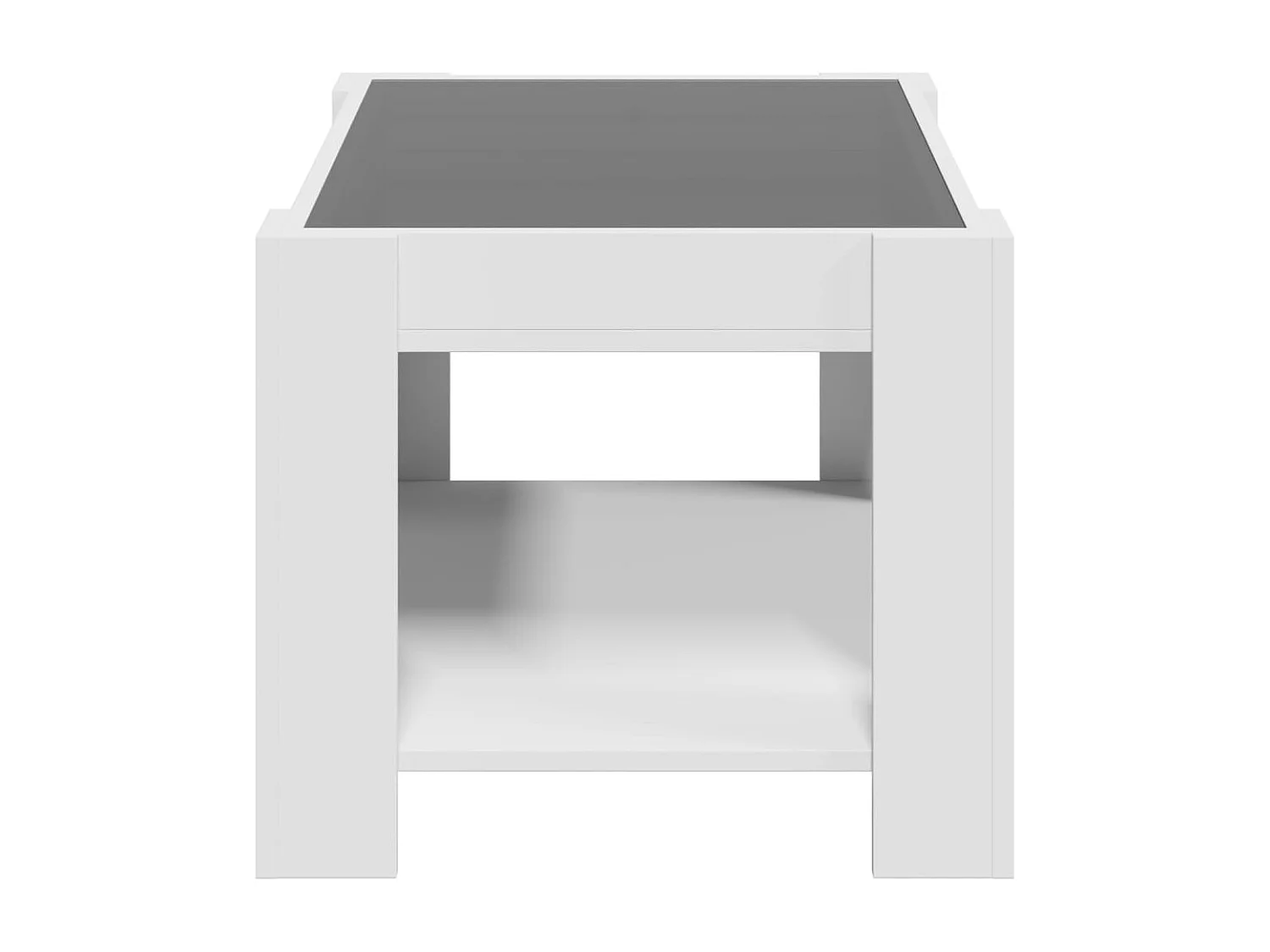 Tavolino Salotto con LED Bianco 73x53x45 cm Legno Multistrato