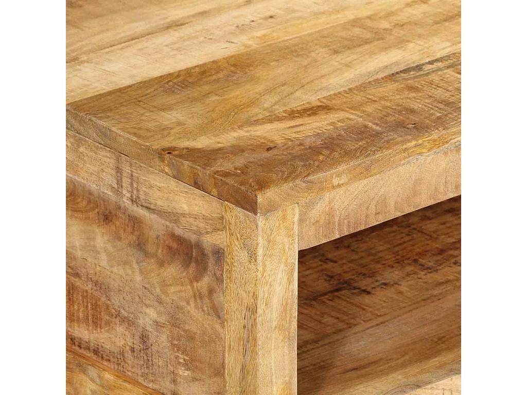 Tavolino da Salotto 80x55x30 cm in Legno Massello di Mango