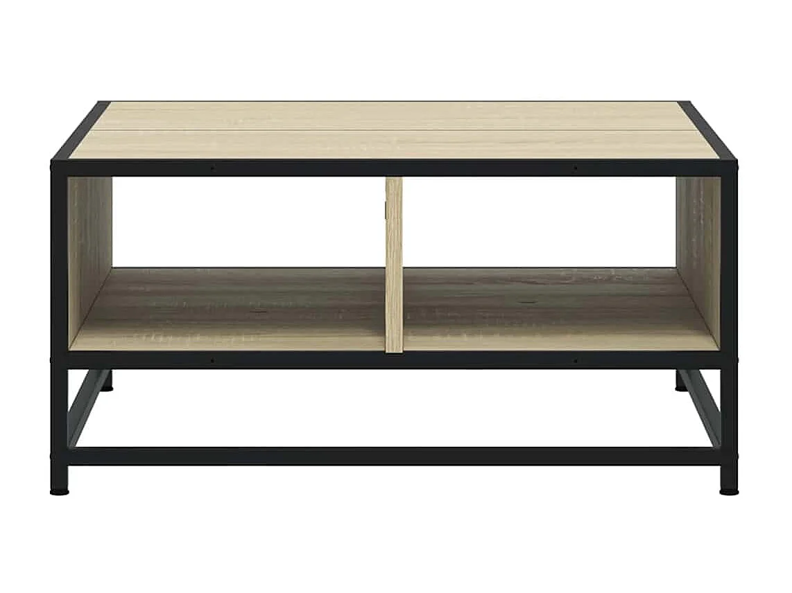 Table basse chêne sonoma 60,5x60,5x30cm bois d'ingénierie/métal